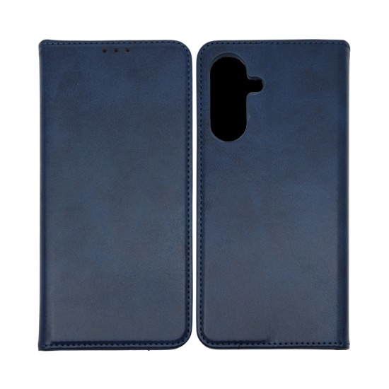 Leather Flip Cover with Internal Pocket for Samsung Galaxy A57 Dark Blue